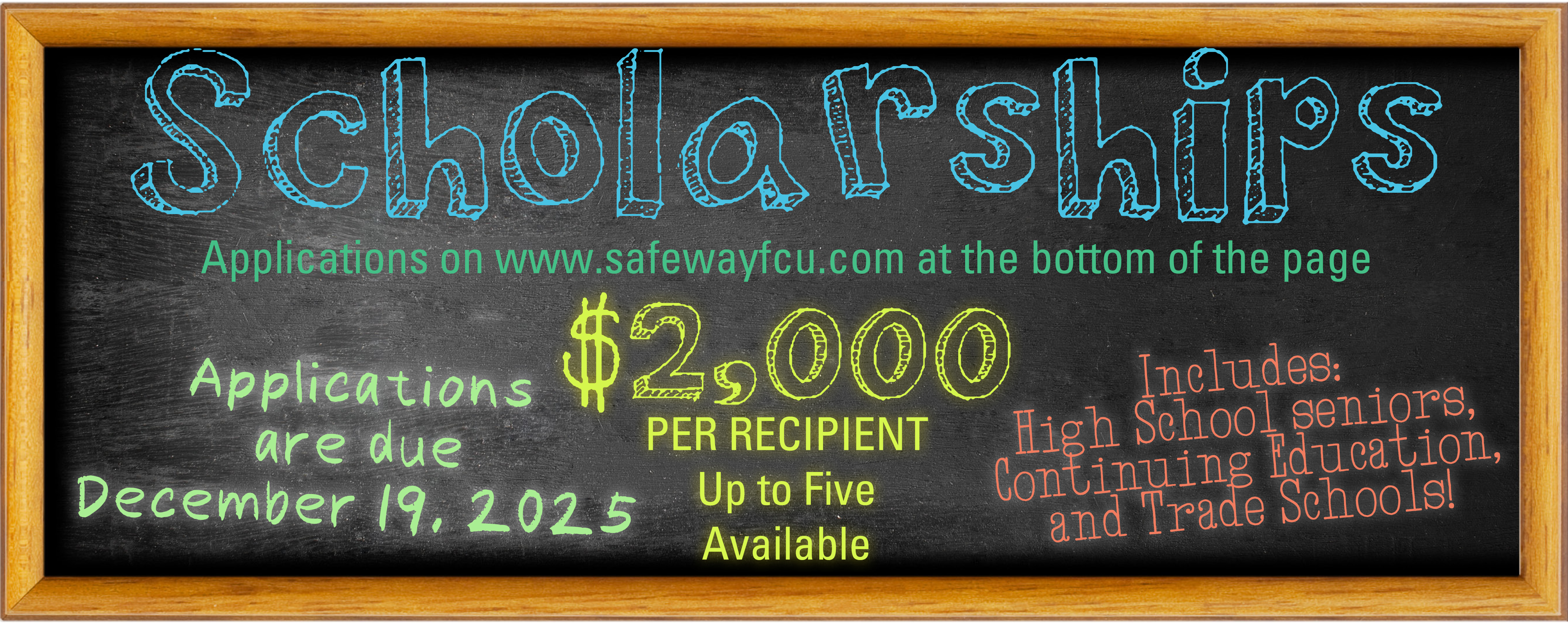 2025 Safeway FCU Scholarship Ad