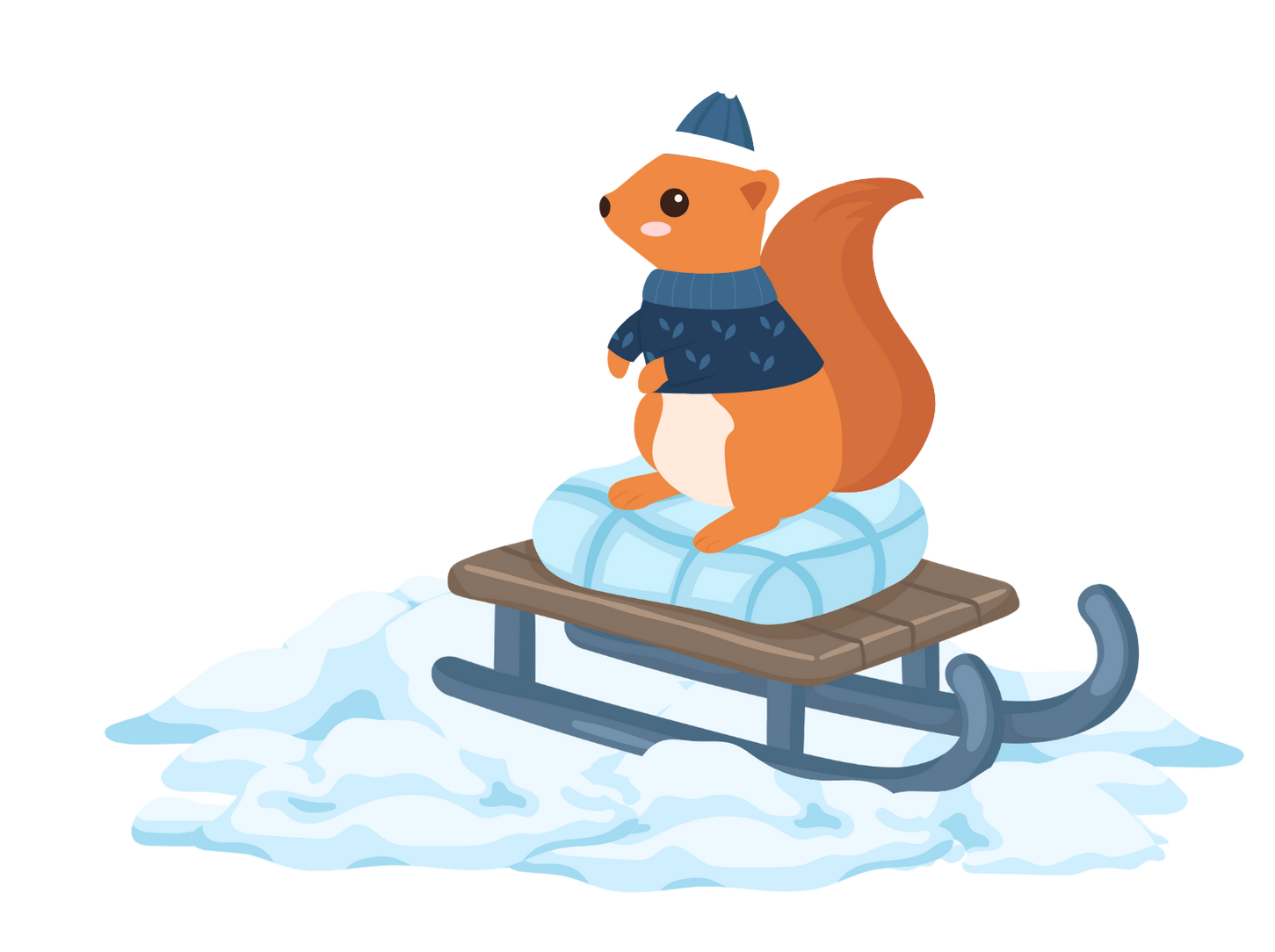 squirrel on a sled